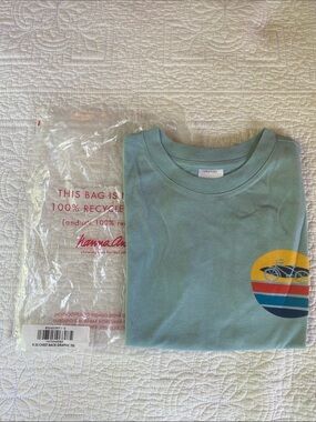 NWT Hanna Andersson Robin’s Egg Blue Kids Short Sleeve Graphic Tee